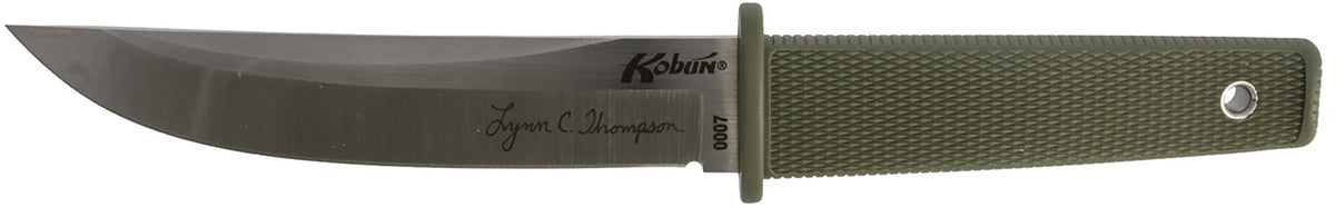 Cold Steel Kobun 5.50" Fixed Tanto Knife, AUS-8A SS Blade, OD Green Kray-Ex Handle with Sheath
