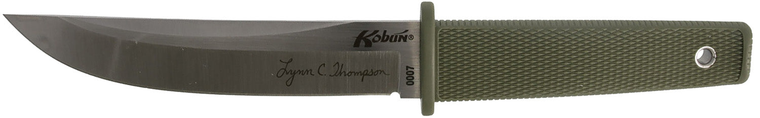 Cold Steel Kobun 5.50" Fixed Tanto Knife, AUS-8A SS Blade, OD Green Kray-Ex Handle with Sheath