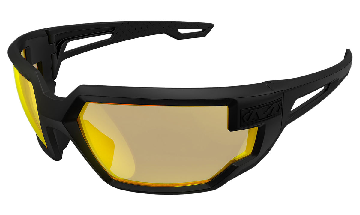 Mechanix Wear VXF30AFPU Vision Type-X Tactical Safety Glasses Amber Lens Anti-Scratch Black Frame