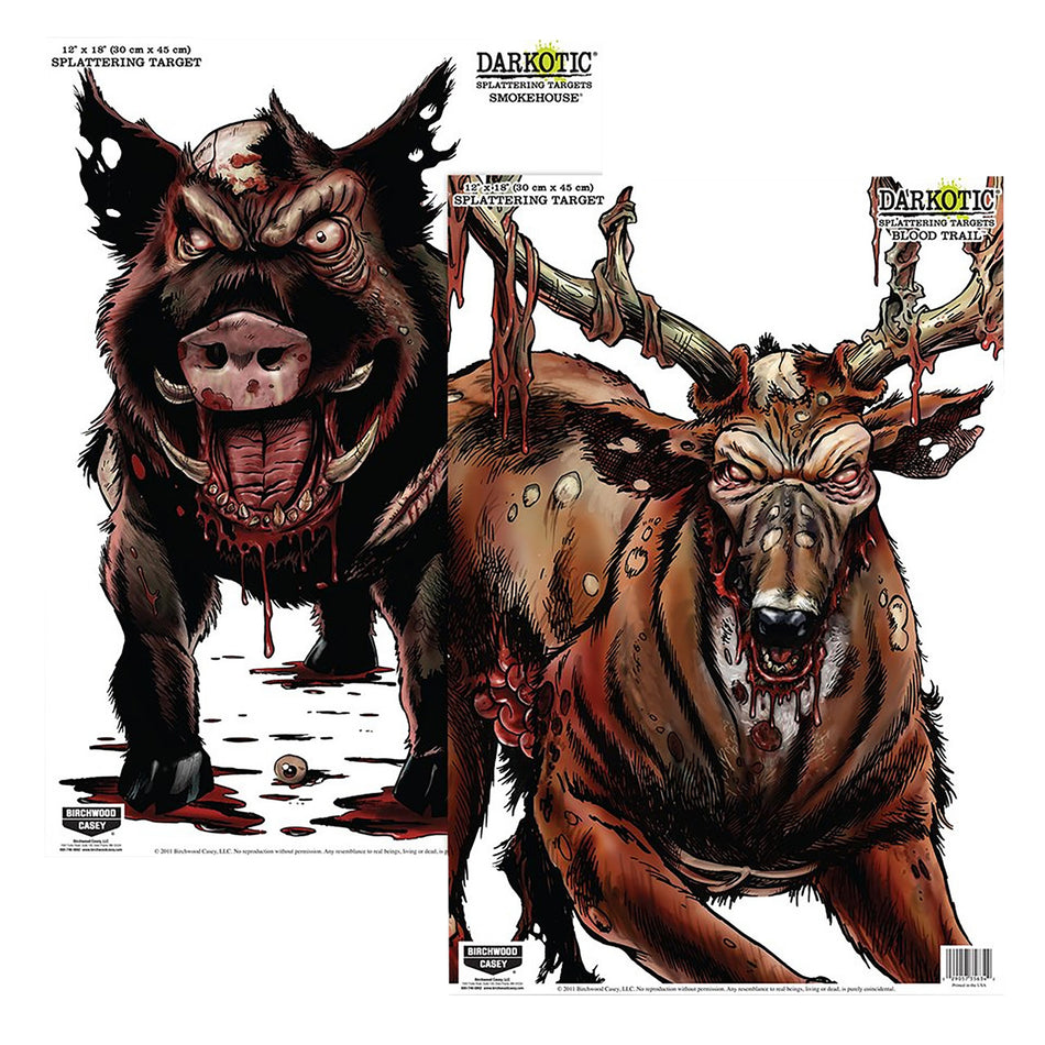 Birchwood Casey 35627 Darkotic Smokehouse Zombie Deer/Hog Splatter Target 12"x18" 8 Pack