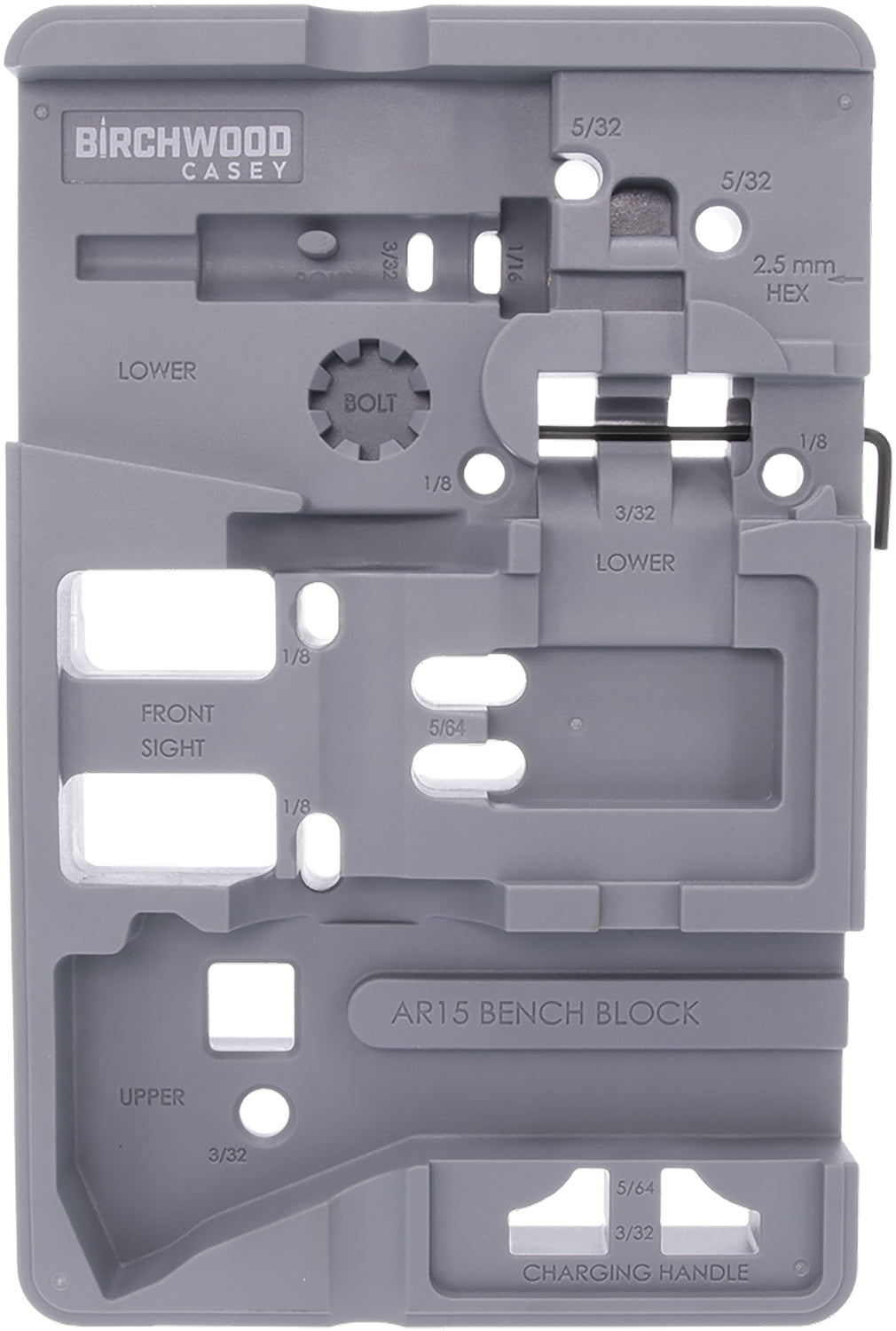 Birchwood Casey ARBENCH-BLOCK AR-15 Bench Block Gray with Integrated Magnet