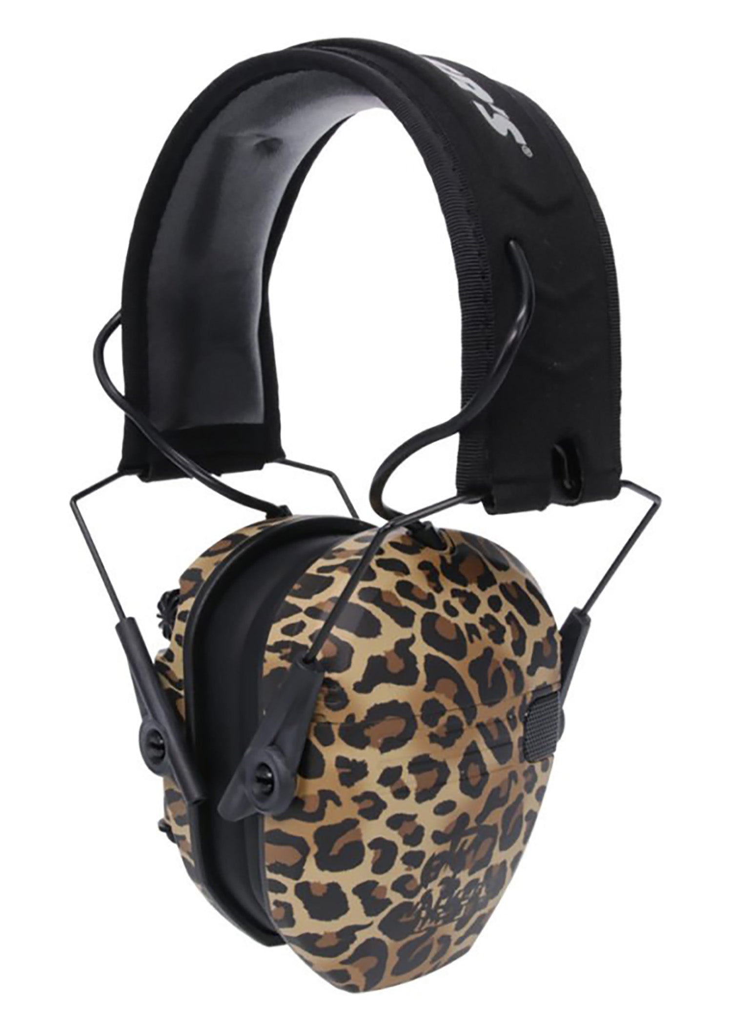 Walker's GWPRSEM-LEO Razor Slim Electronic Muff 23 dB Over-the-Head Leopard Print/Black Polymer