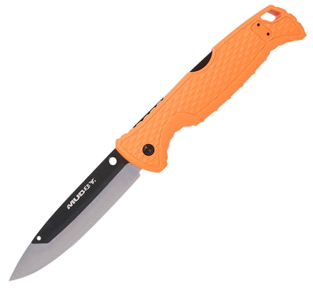 Muddy MUD-FL-35RB5PZ SWAP Replace-A-Blade 3.50" Folding Drop Point Knife with Blaze Orange Handle