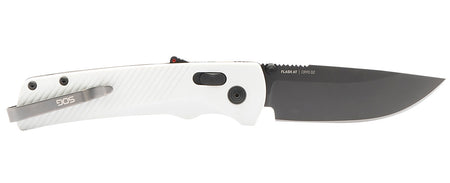 S.O.G Flash AT 3.45" Assisted Opening Folding Knife Straight Back Plain TiNi Cryo D2 Blade Concrete Gray GRN Handle