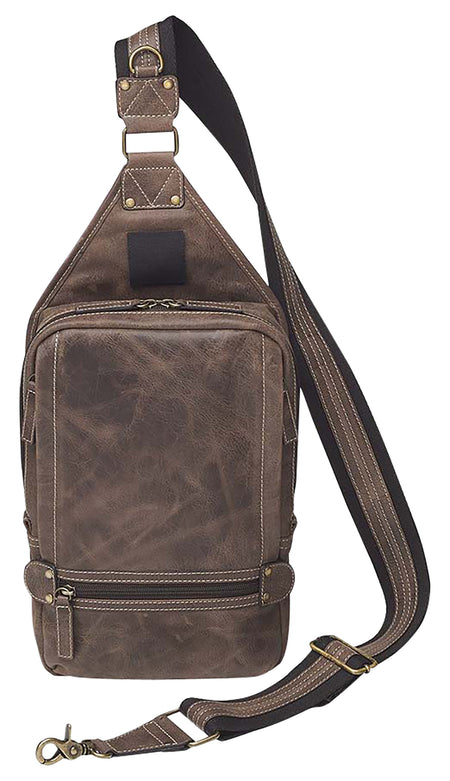 Gun Tote'n Mamas GTMCZY108 Brown Leather Sling Backpack with Standard Holster