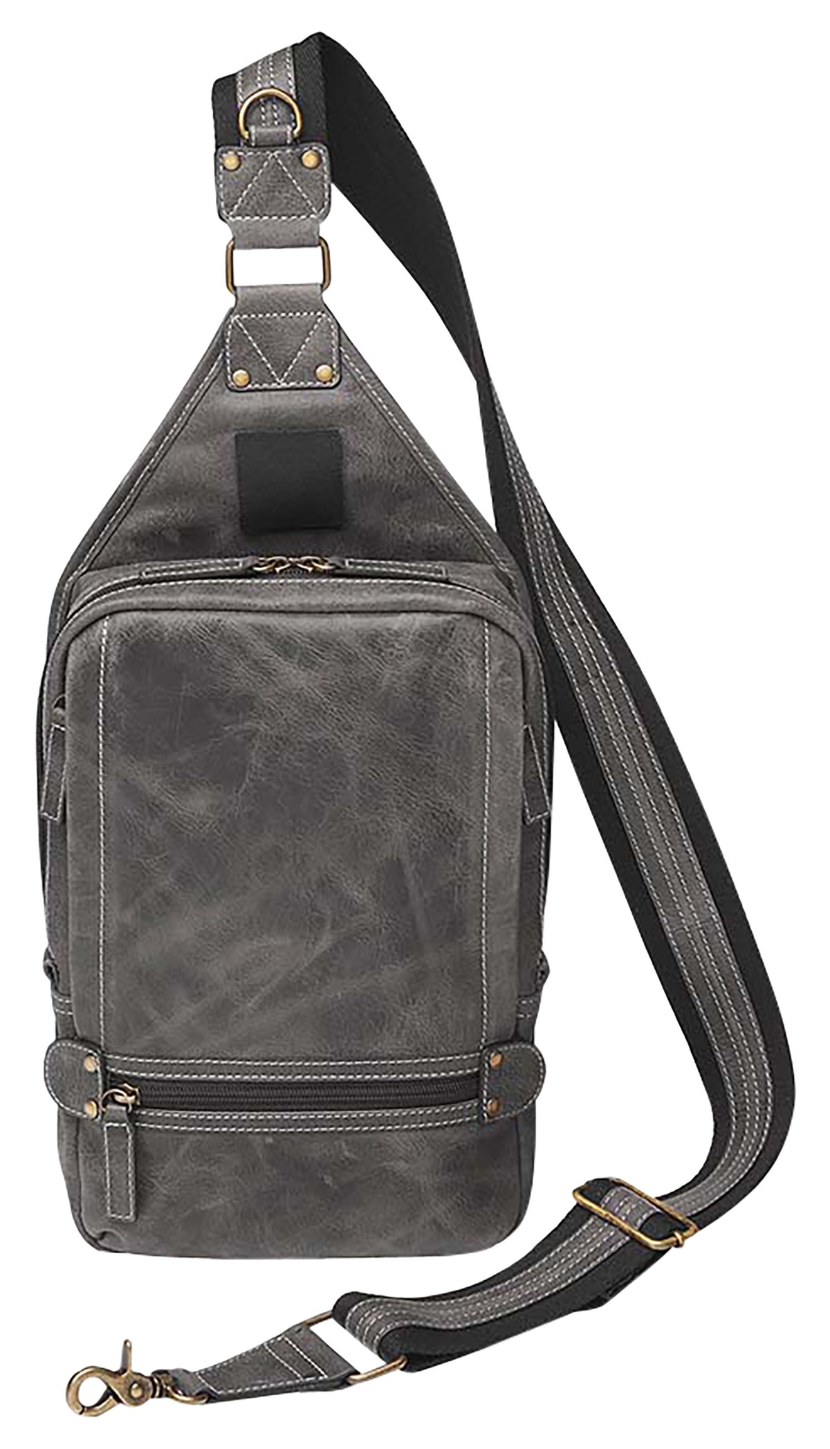 Gun Tote'n Mamas GTMCZY108GREY Gray Leather Sling Backpack with Standard Holster