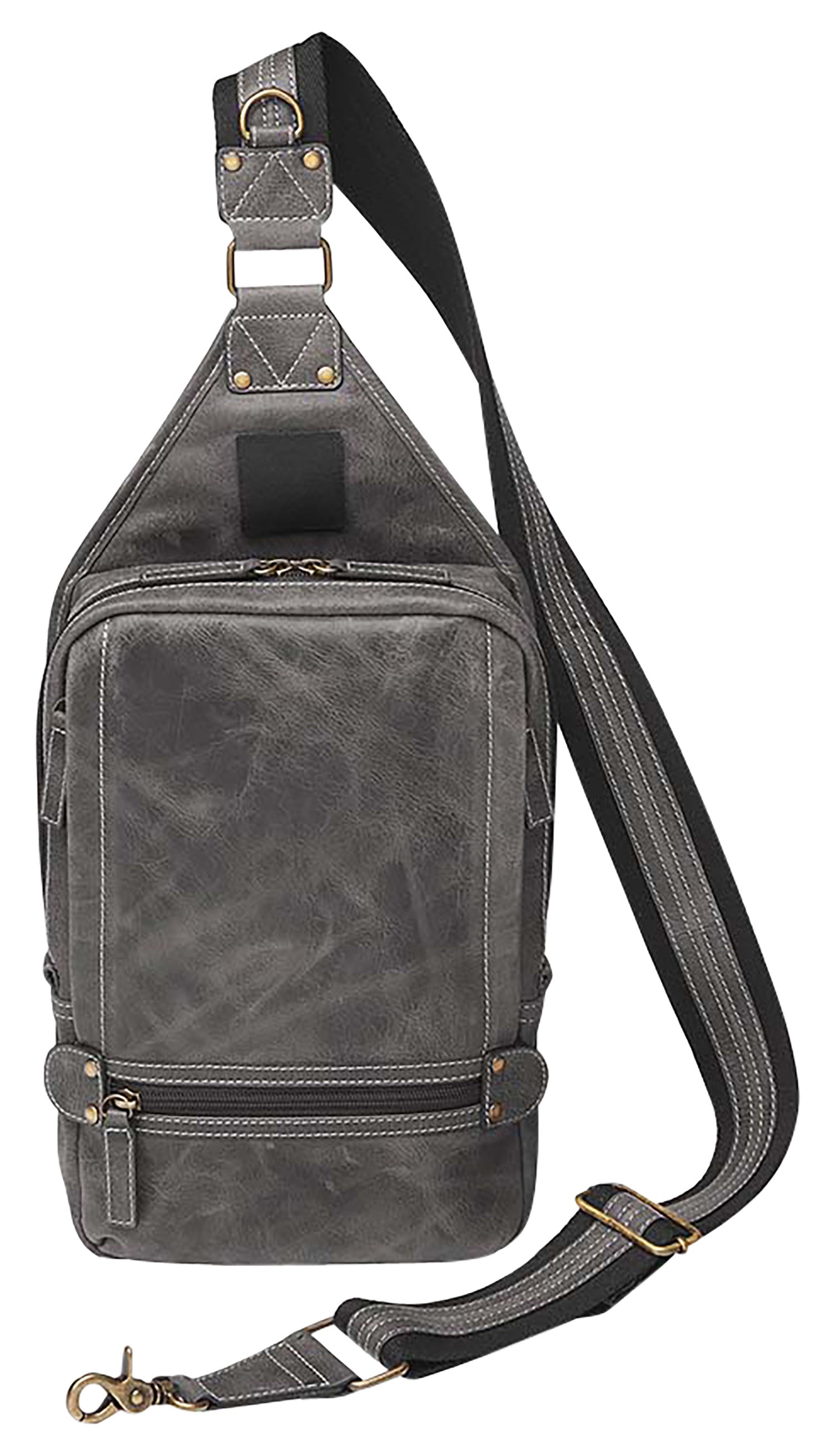 Gun Tote'n Mamas GTMCZY108GREY Gray Leather Sling Backpack with Standard Holster