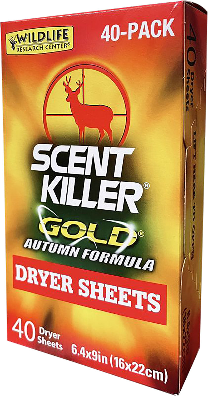 Wildlife Research Scent Killer Gold Autumn Dryer Sheets Odor Eliminator 40 Pack