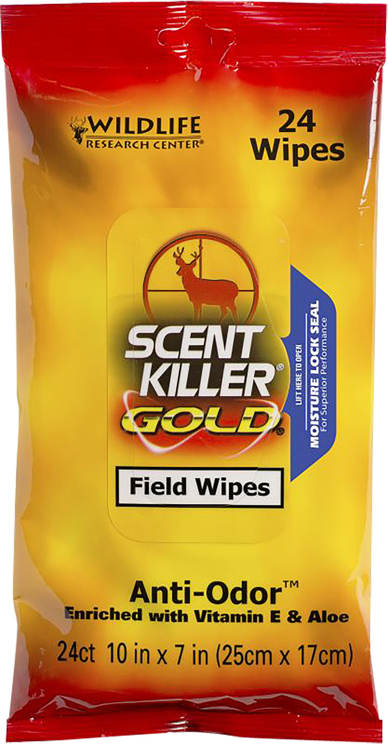 Wildlife Research Scent Killer Gold Field Wipes Odor Eliminator 24 Pack