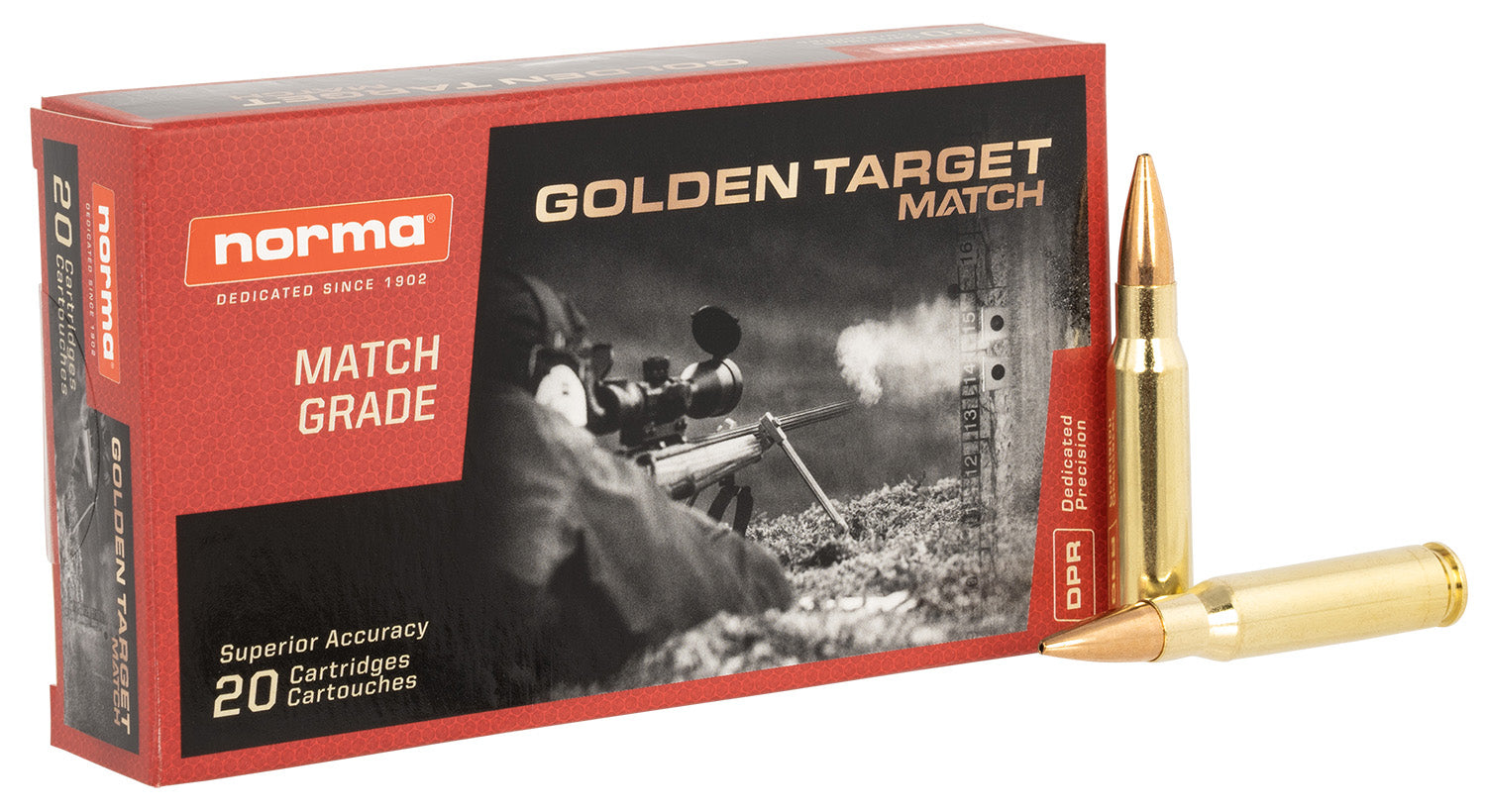 Norma Dedicated Precision Golden Target Match .308 Win / 7.62x51mm 168 gr BTHP ammo