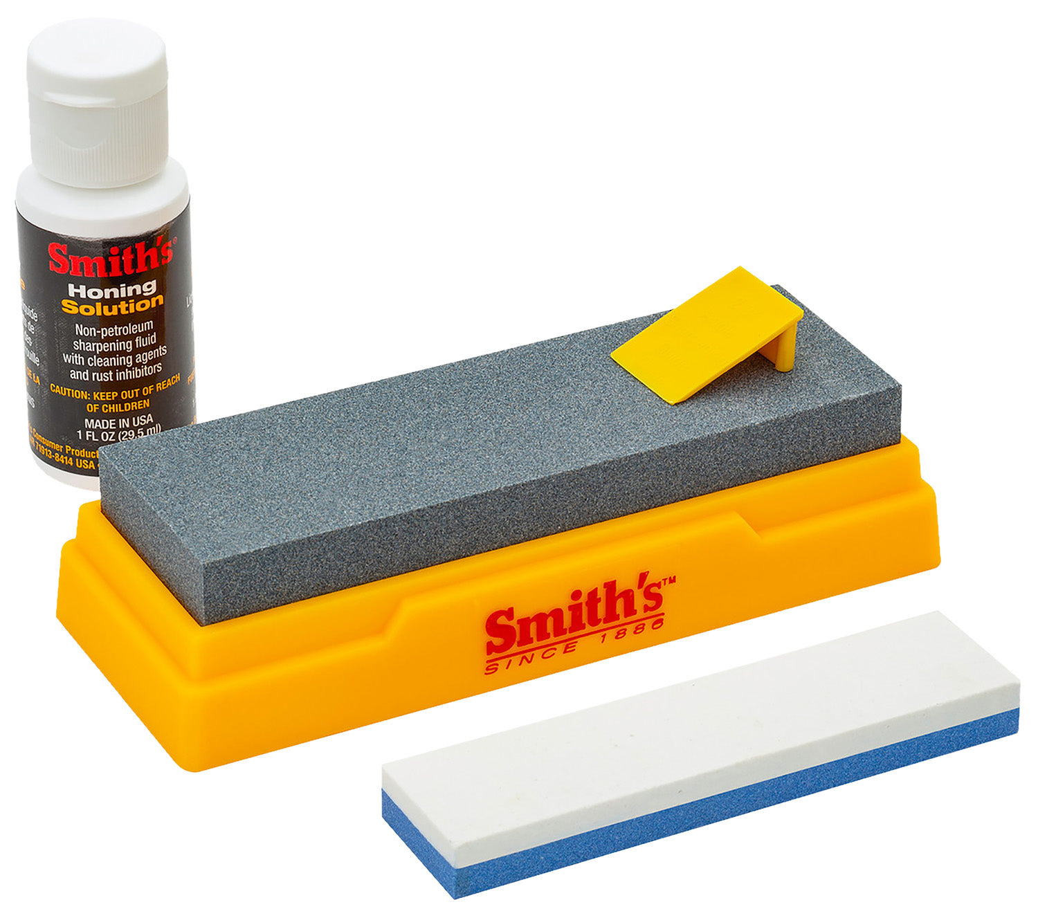 Smiths Products 51328 Combination Bench Stone Sharpening Kit Gray/Yellow Synthetic Includes Honing Oil
