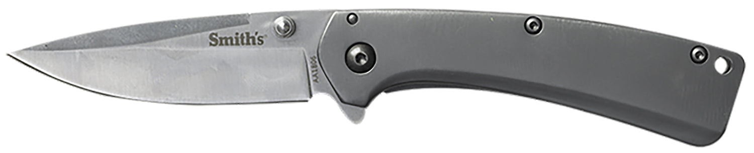 Smiths Products 51008 Furrow 2.90" Folding Drop Point Plain Satin Titanium Coated SS Blade with Pocket Clip