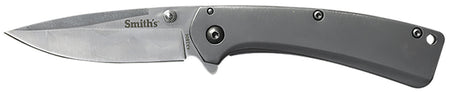 Smiths Products 51008 Furrow 2.90" Folding Drop Point Plain Satin Titanium Coated SS Blade with Pocket Clip