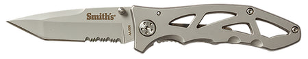 Smiths Products 51009 Caprella 2.95" Folding Drop Point Part Serrated Bead Blasted 400 SS Blade Skeletonized Handle
