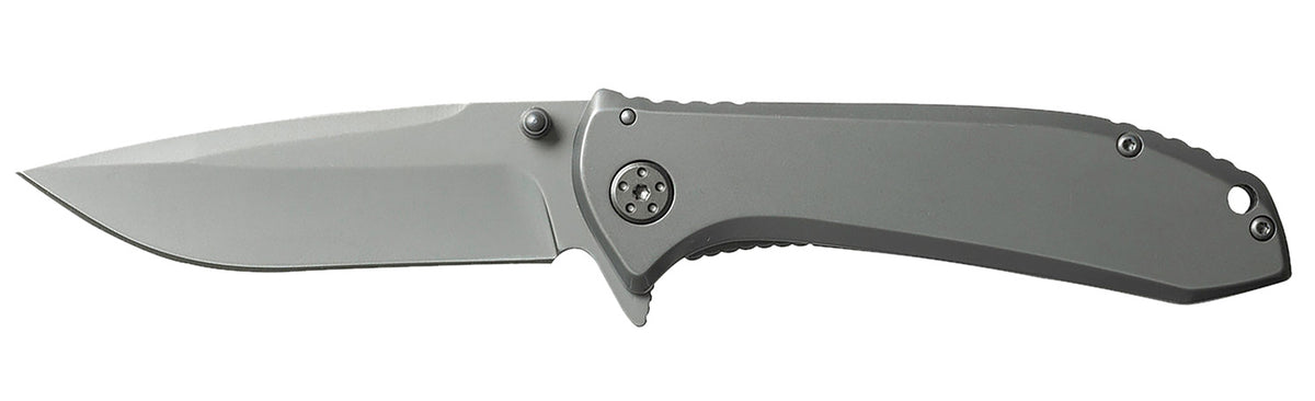 Smiths Products 51010 Titania II 3.50" Folding Drop Point Titanium Coated SS Blade Stainless Handle with Pocket Clip