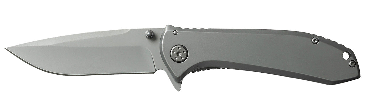Smiths Products 51010 Titania II 3.50" Folding Drop Point Titanium Coated SS Blade Stainless Handle with Pocket Clip