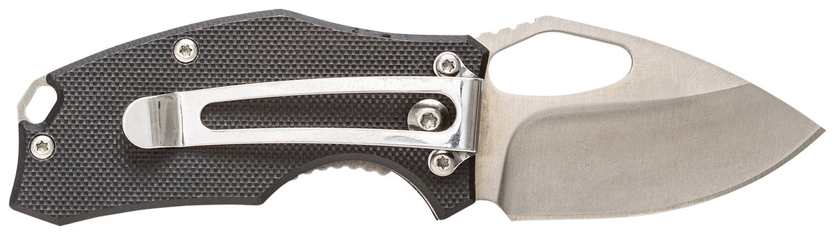 Smiths Products 51119 Lil Choncho 2.20" Folding Drop Point Plain Polished 400 SS Blade Black G10 Handle with Clip