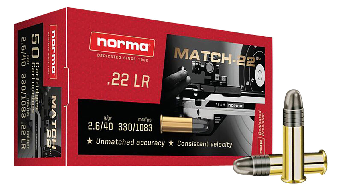 Norma 2425076 Dedicated Precision Match Lead Round Nose LRN 40 Grain .22 Long Rifle