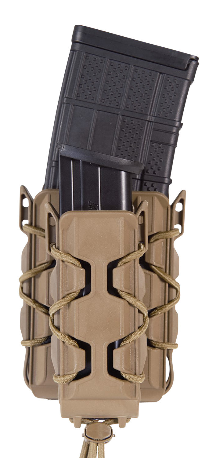 High Speed Gear TACO Double Decker Double Mag Pouch Coyote Brown Polymer Belt Clip 2" Wide