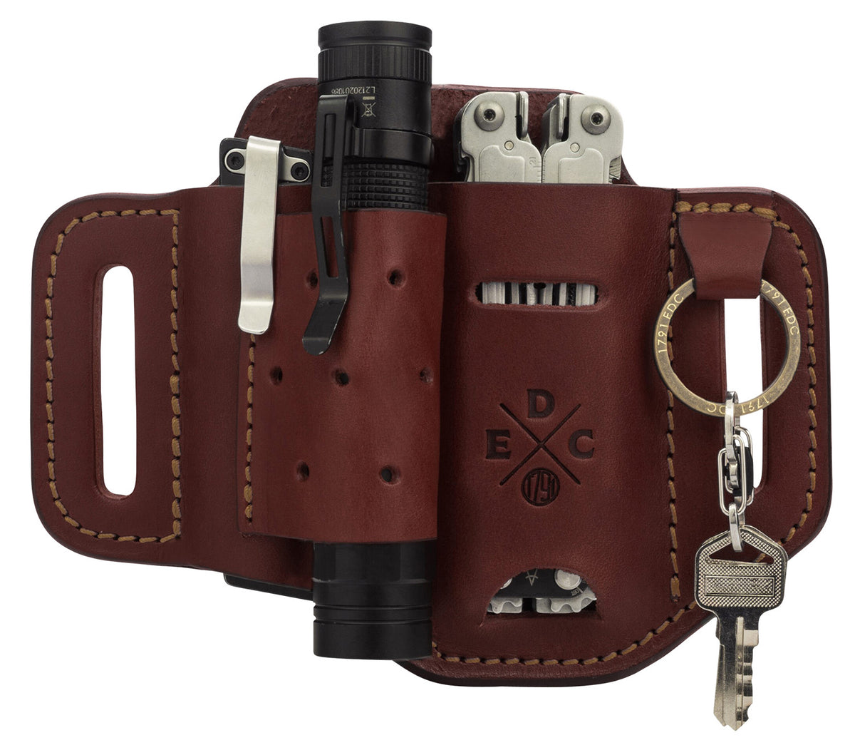 1791 Gunleather EDC Heavy Duty Easy Slide OWB Chestnut Leather Belt Slide - Ambidextrous