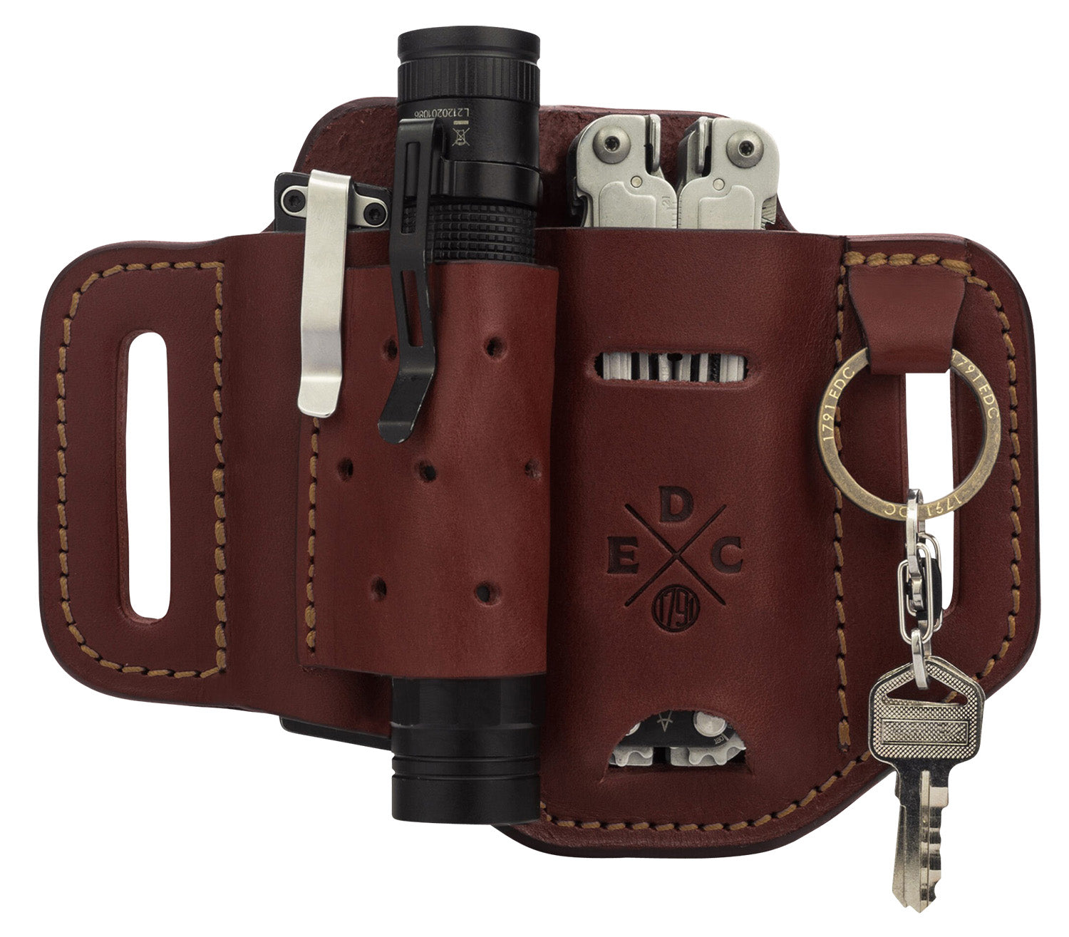 1791 Gunleather EDC Heavy Duty Easy Slide OWB Chestnut Leather Belt Slide - Ambidextrous