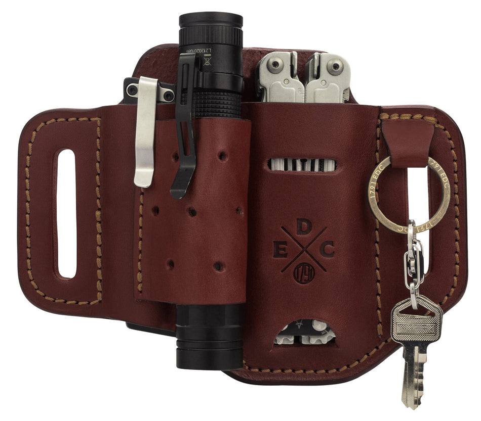 1791 Gunleather EDC Heavy Duty Easy Slide OWB Chestnut Leather Belt Slide - Ambidextrous