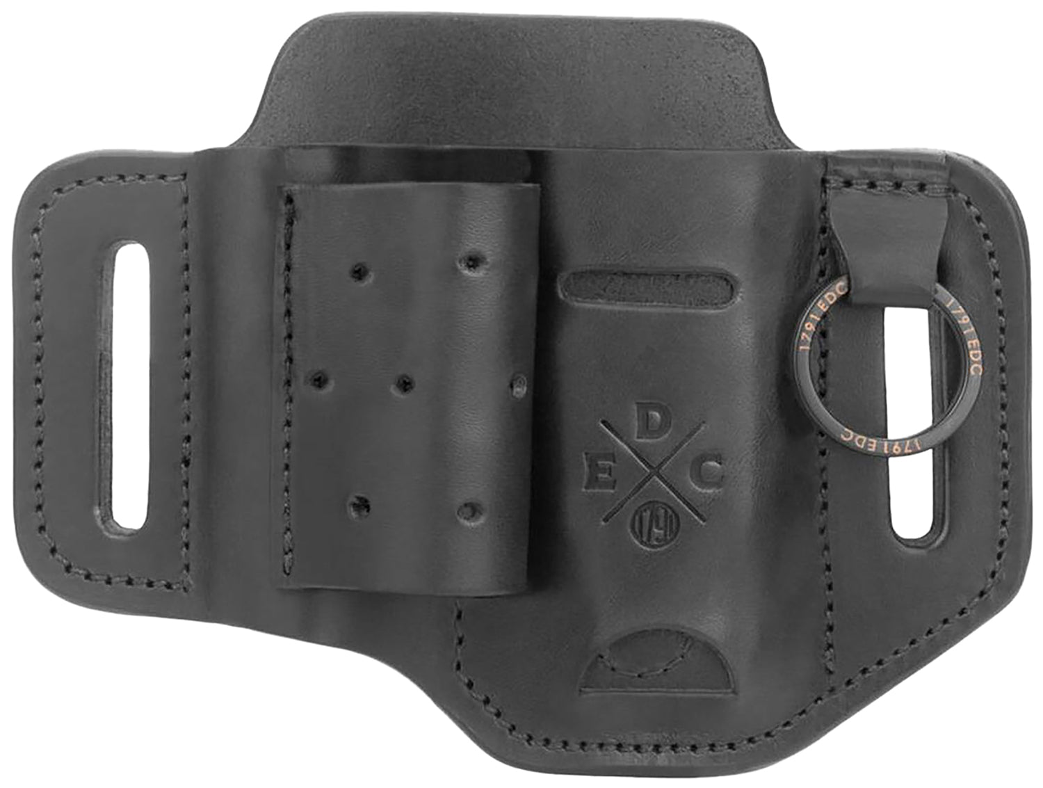 1791 Gunleather EDC Heavy Duty Easy Slide OWB Black Leather Belt Slide Small Frame - Ambidextrous