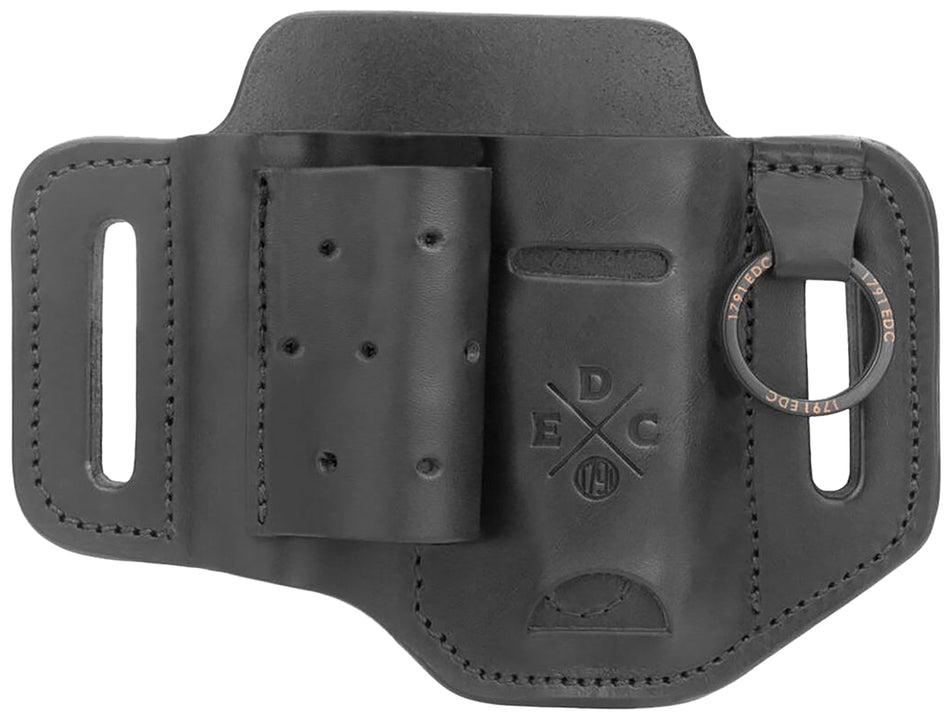 1791 Gunleather EDC Heavy Duty Easy Slide OWB Black Leather Belt Slide Small Frame - Ambidextrous