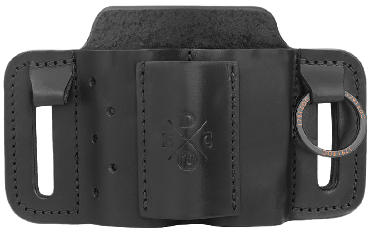 1791 Gunleather Mini Easy Slide OWB Black Leather Belt Slide Ambidextrous EDC