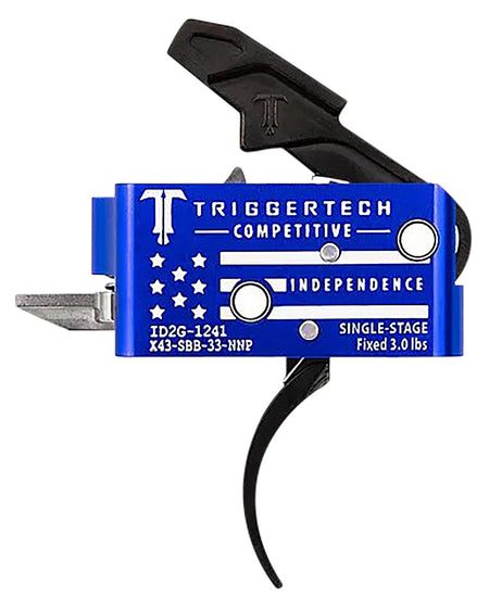 TriggerTech Independence Pro Curved Two-Stage Trigger Blue & White Flag Housing for AR-15