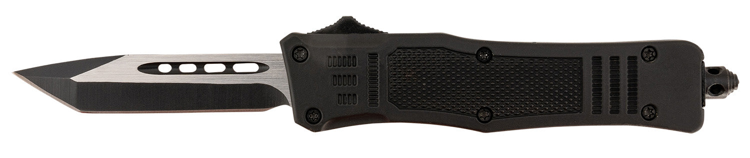 Steel River Knives MT616BT Spartan Mini 2.75" OTF Tanto Plain Black/Silver 440C SS Blade 4.25" Black Aluminum Handle