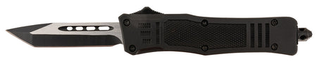 Steel River Knives MT616BT Spartan Mini 2.75" OTF Tanto Plain Black/Silver 440C SS Blade 4.25" Black Aluminum Handle
