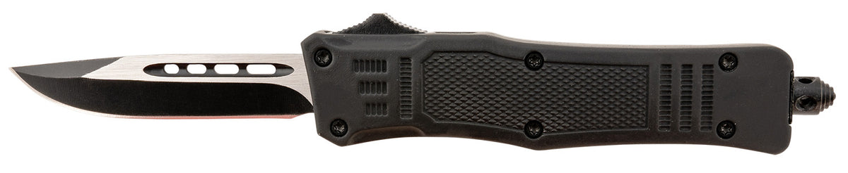 Steel River Knives MT616BDP Spartan Mini 2.75" OTF Drop Point Black/Silver 440C SS Blade 4.25" Aluminum Handle