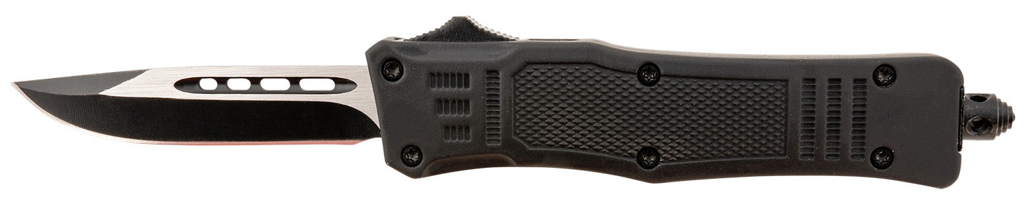 Steel River Knives MT616BDP Spartan Mini 2.75" OTF Drop Point Black/Silver 440C SS Blade 4.25" Aluminum Handle