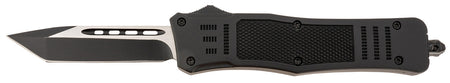 Steel River Knives T618BT Spartan Medium 3.25" OTF Tanto Plain Black/Silver 440C SS Blade 4.50" Black Aluminum Handle