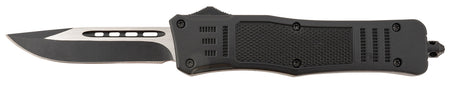 Steel River Knives T618BDP Spartan Medium OTF 3.25" Drop Point Plain Black/Silver 440C SS Blade 4.50" Black Aluminum Handle