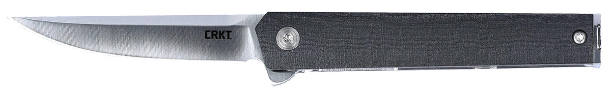 CRKT 7095KX CEO Compact 2.61" Folding Plain Satin 4116 SS Blade, Black GRN Handle with Pocket Clip