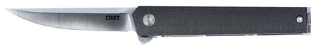 CRKT 7095KX CEO Compact 2.61" Folding Plain Satin 4116 SS Blade, Black GRN Handle with Pocket Clip