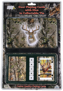 Rivers Edge Whitetail Deer Cards & Dice Tin Set