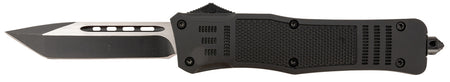 Steel River Knives T620BT Spartan OTF 3.75" Tanto Black/Silver Blade 5.5" Black Aluminum Handle