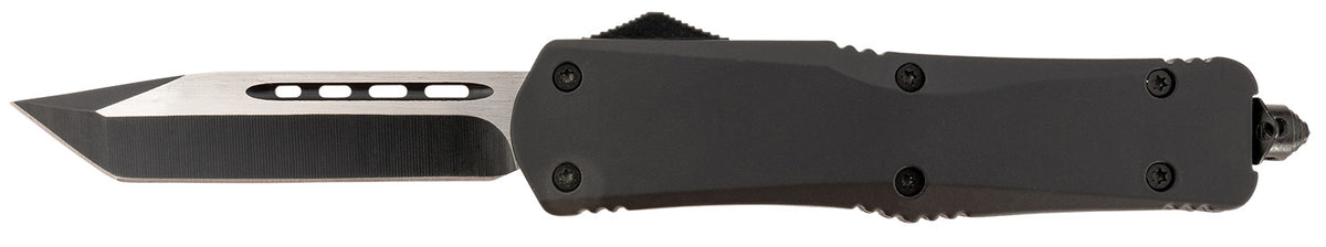 Steel River Knives T624BT Spartan OTF 3.75" Tanto Black/Silver 440C SS Blade 5.5" Black Aluminum Handle