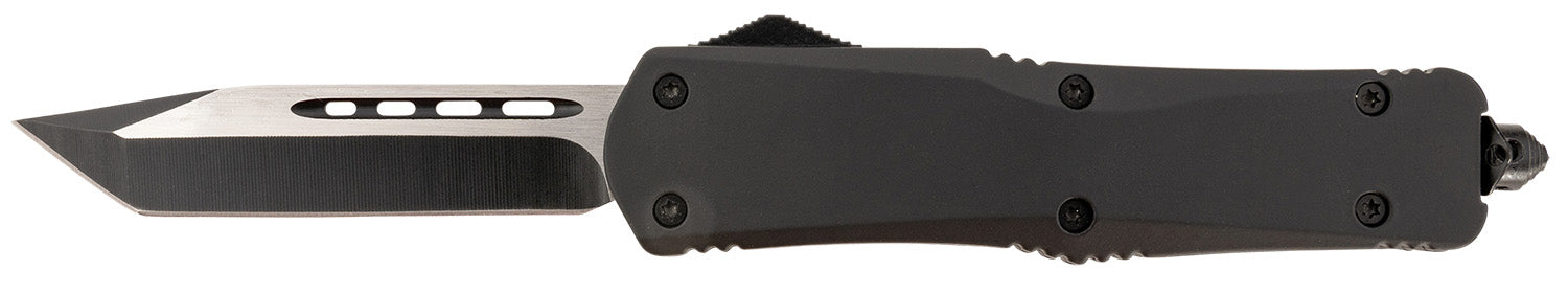 Steel River Knives T624BT Spartan OTF 3.75" Tanto Black/Silver 440C SS Blade 5.5" Black Aluminum Handle