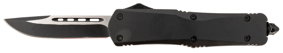 Steel River Knives Spartan 3.75" Drop Point 440C SS Blade, Black Aluminum Zinc Alloy Handle