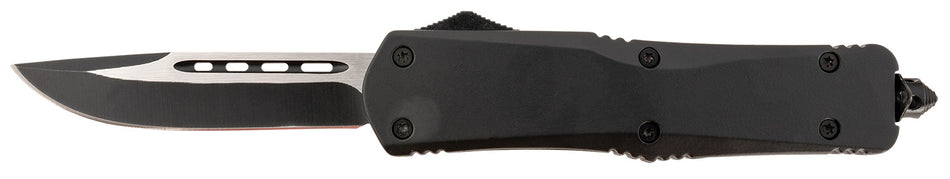 Steel River Knives Spartan 3.75" Drop Point 440C SS Blade, Black Aluminum Zinc Alloy Handle