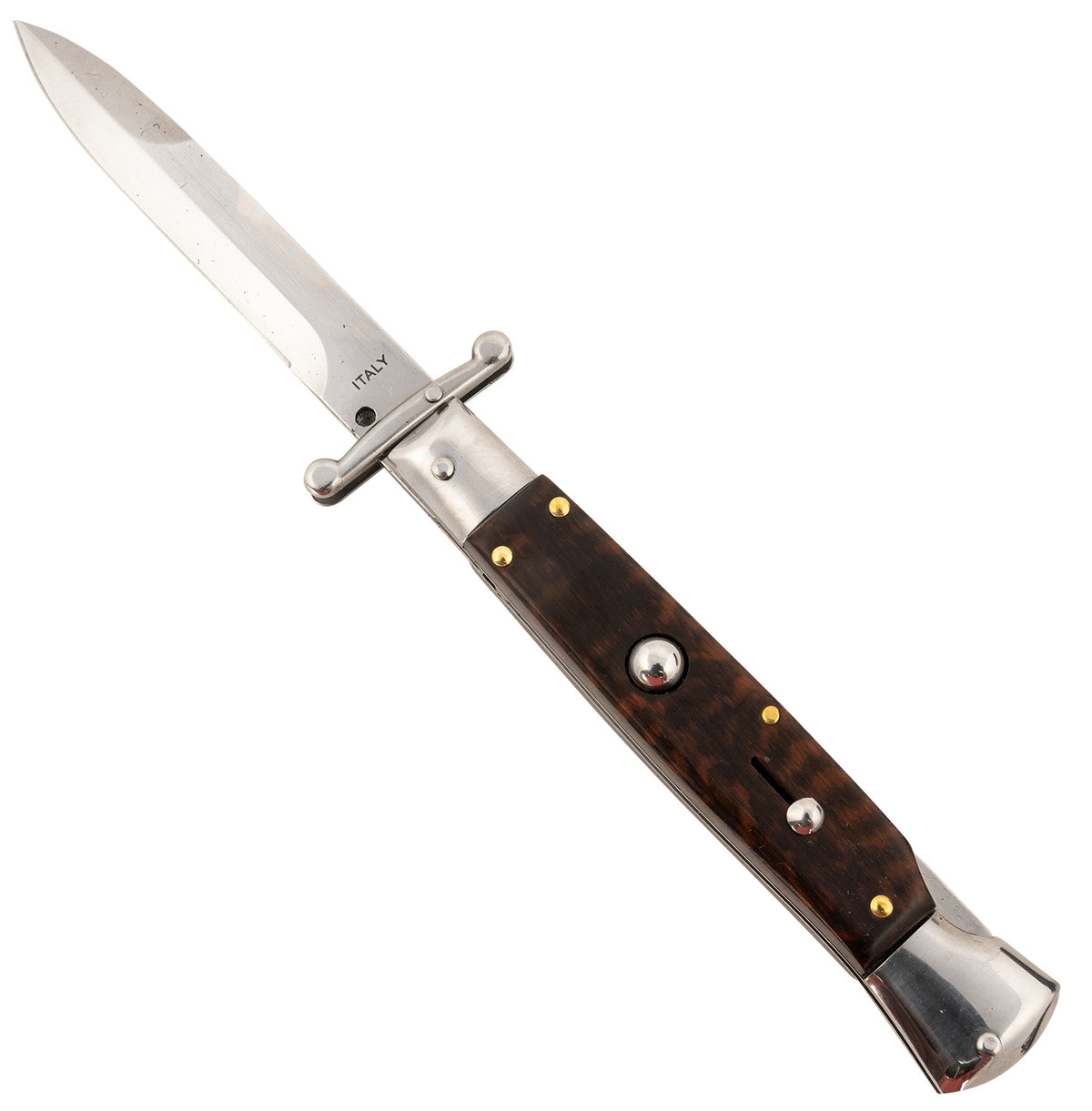Steel River Knives SGSWP Spartan 3.9" Italian Bayonet Side Open Polished Blade 5.1" Snakewood Handle