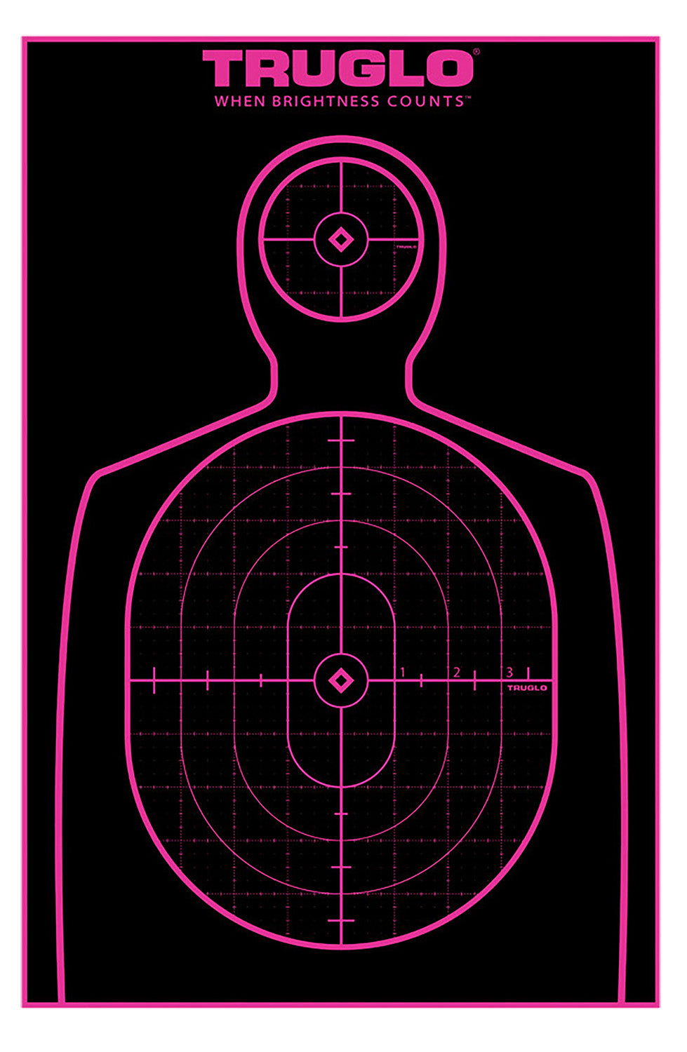 TruGlo Tru-See Handgun Silhouette Target Self-Adhesive Heavy Paper Black/Pink 12"x18" 12 Pack (TG13A12BB)