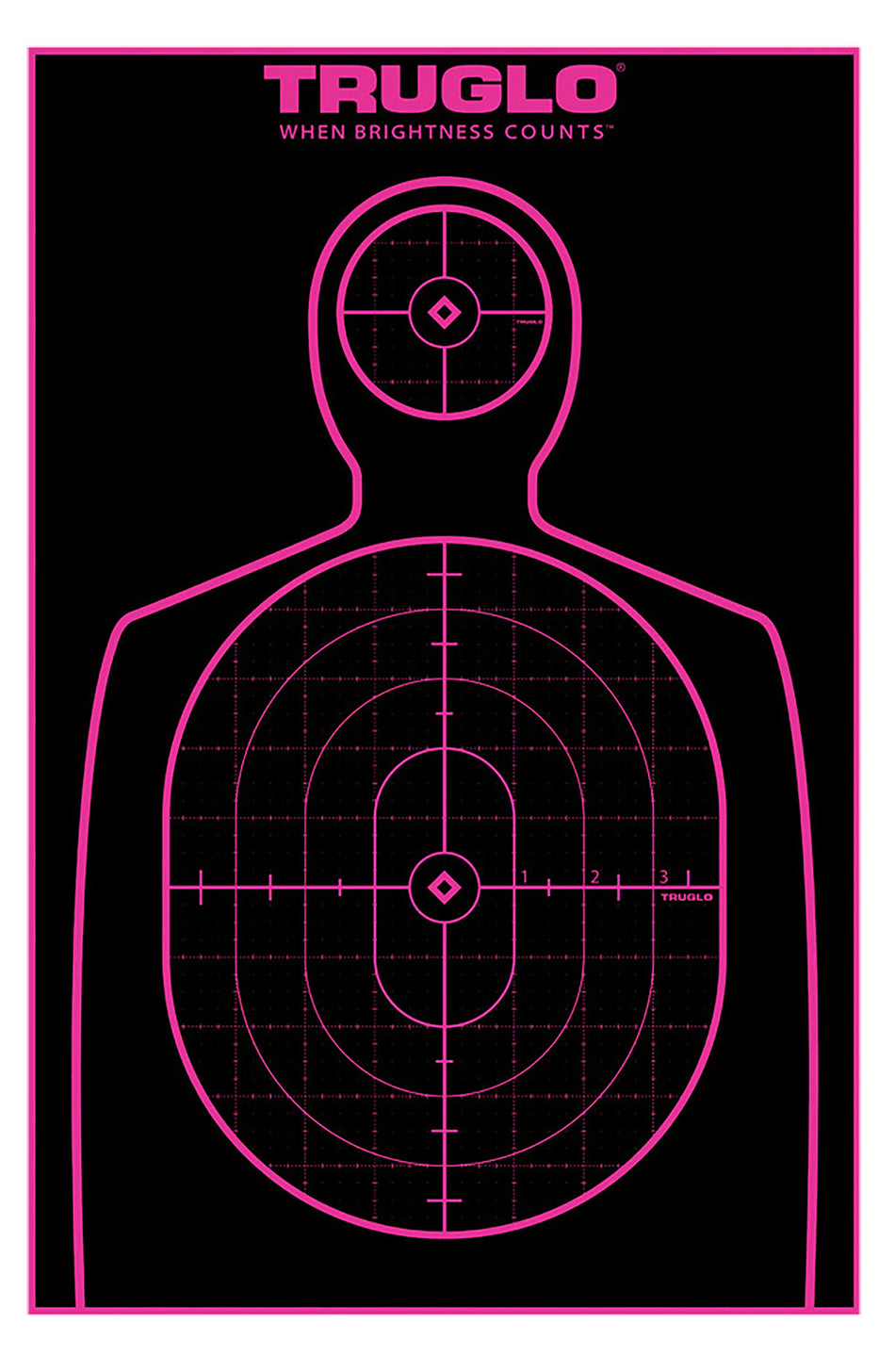 TruGlo Tru-See Handgun Silhouette Target Self-Adhesive Heavy Paper Black/Pink 12"x18" 12 Pack (TG13A12BB)