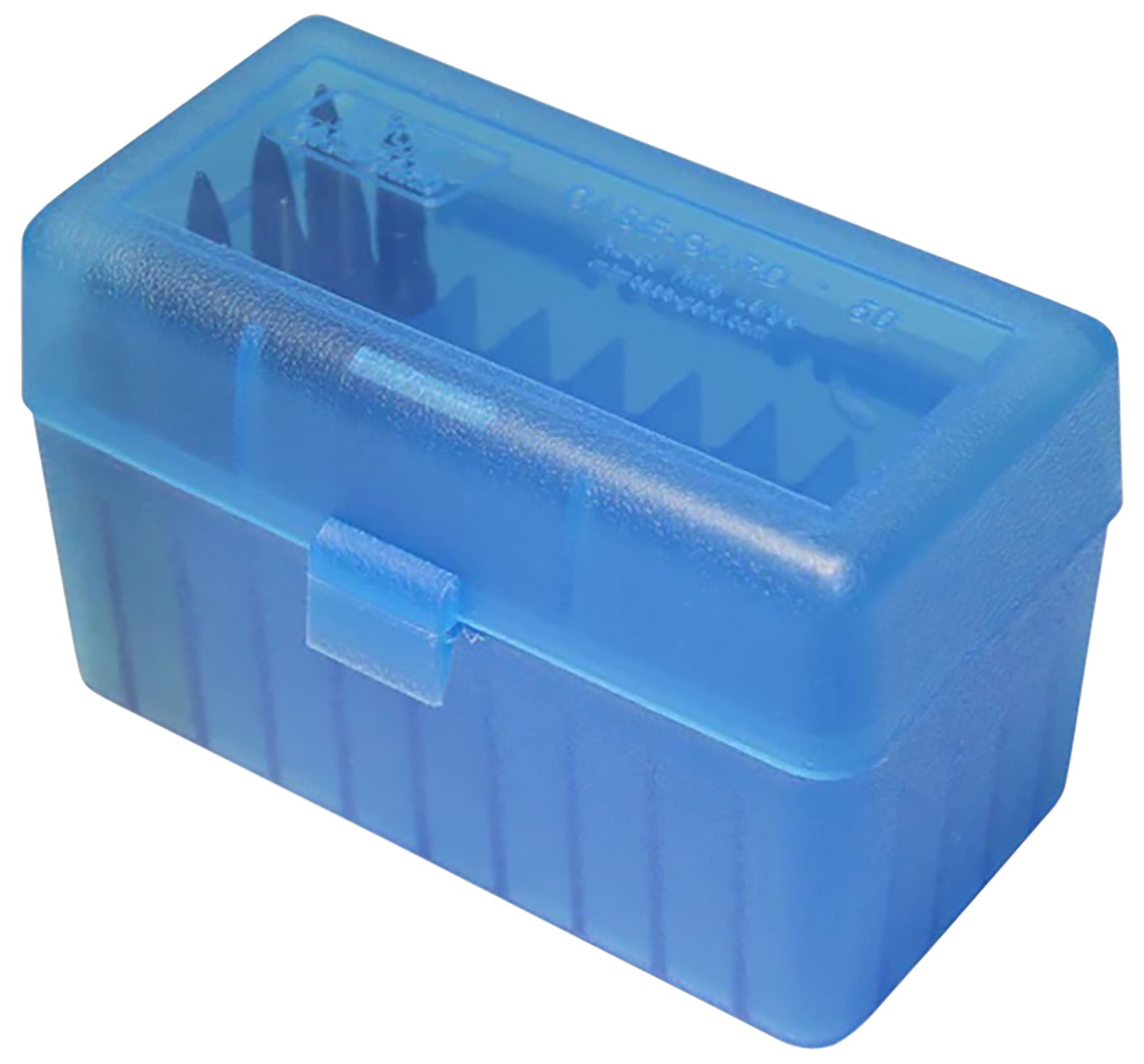MTM Case-Gard RSS5024 Flip-Top Ammo Box 6mm PPC/7mm Clear Blue Polypropylene 50rd