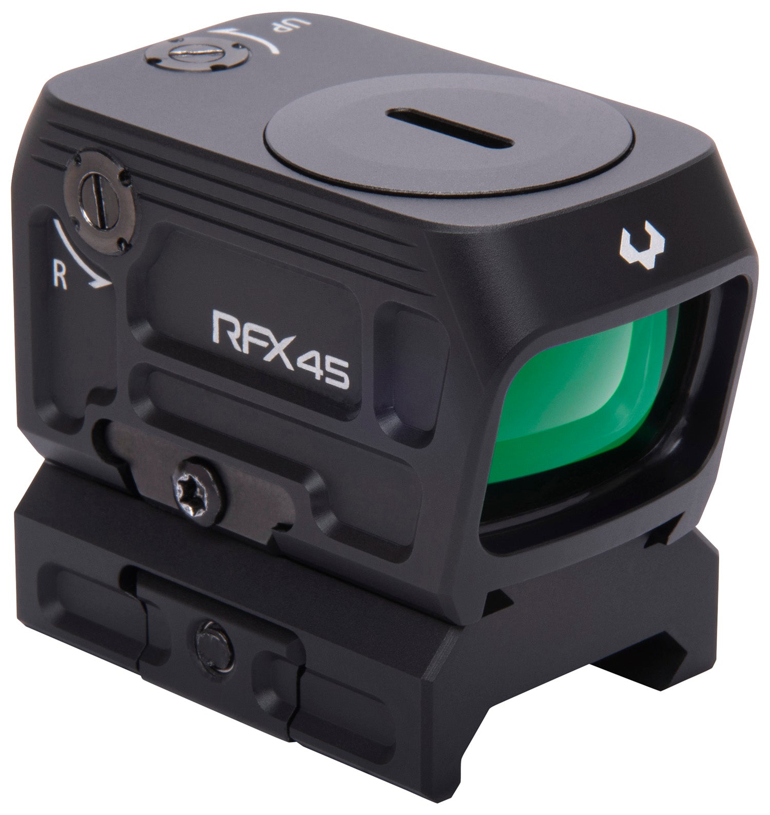 Viridian RFX45 Black Anodized 1x 24x15.5mm 5 MOA Green Dot Closed Emitter Sight ACRO/Picatinny Low