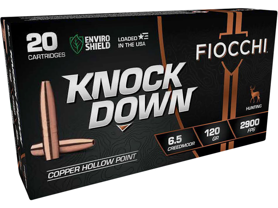 Fiocchi 65CMCHA Knock Down Enviro Shield Hollow Point HP 120 Grain 6.5mm Creedmoor